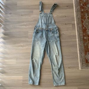 Lucky Brand embroidered overalls
